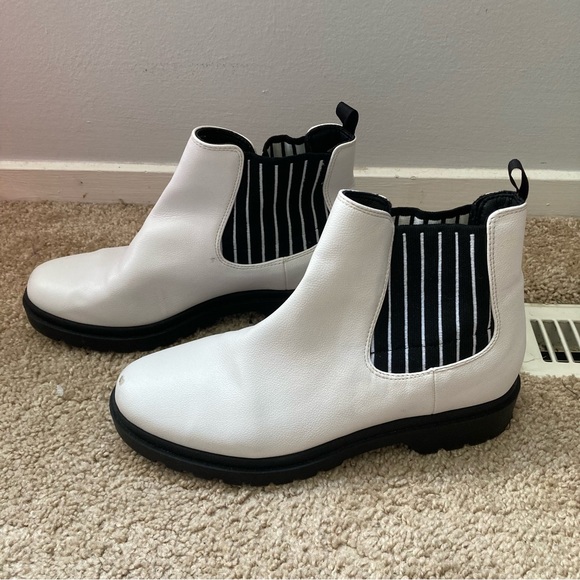 Mix No. 6 Shoes - Mix No. 6 White Platform Chelsea Boots, 8.5